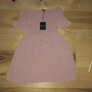 Pink off the shoulder dress